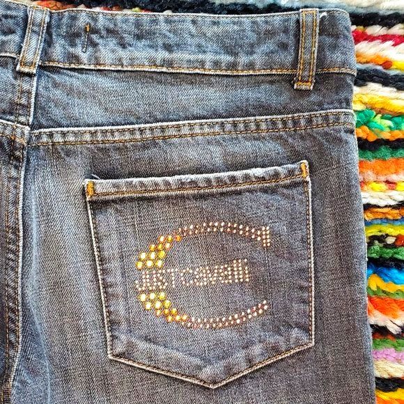 Just Cavalli Denim Jeans Faded Black Straight Leg Casual Women's US 27 Italy - Picture 4 of 12